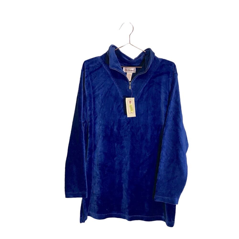 Vintage Bechamel Blue Velour Pullover Sweater - New with Tags - Picture 1 of 5